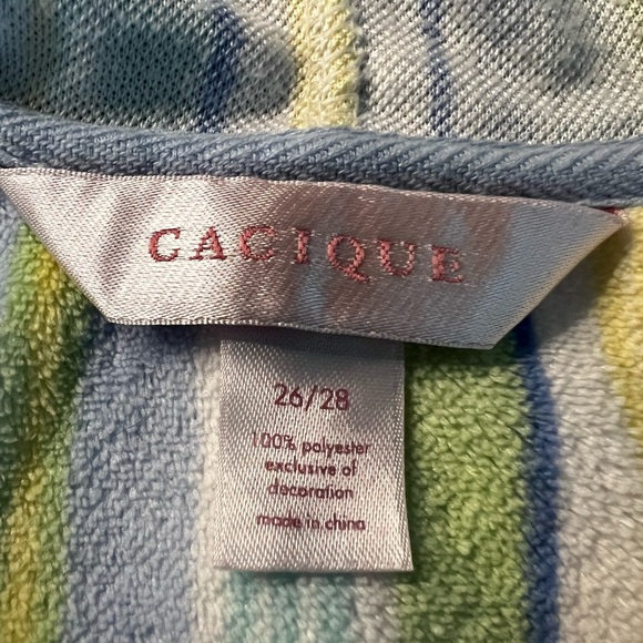 Cacique Soft Striped Hooded Robe or Swim Coverup Size 26-28 - Picture 8 of 9